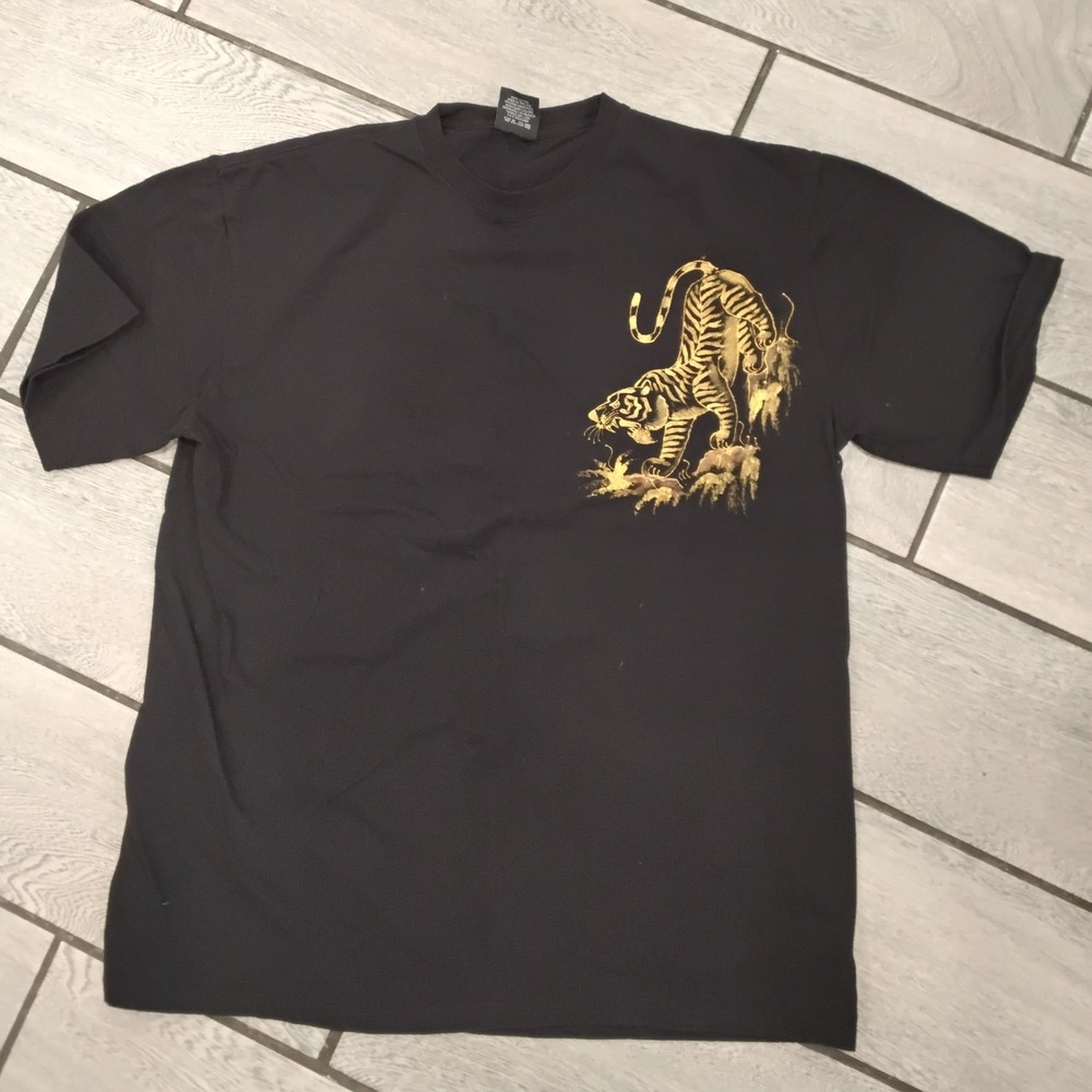 Hot Rock Men's Black T-Shirt Tiger Graphic XXL